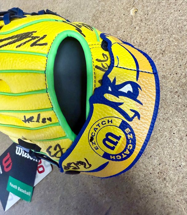 2025 Savannah Bananas Team Signed Youth Official Glove Cole Olson Oberst 30+ Sig - for just $650! 