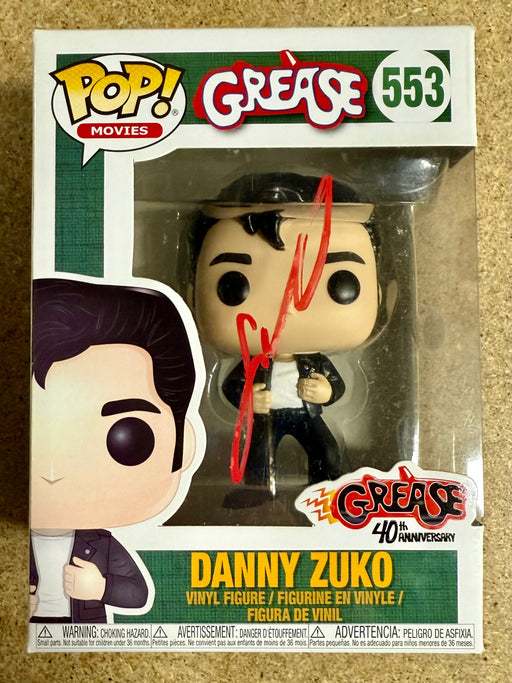John Travolta Signed Danny Zuko Grease Vaulted Funko Pop! #553 With JSA COA - for just $250! 
