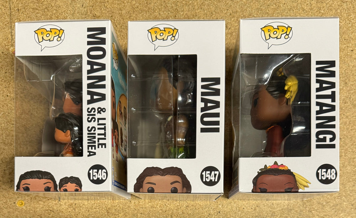 Funko Pop! Disney Moana & Little Sis Simea, Maui & Matangi “Moana 2” Set Of 3 - for just $40! 