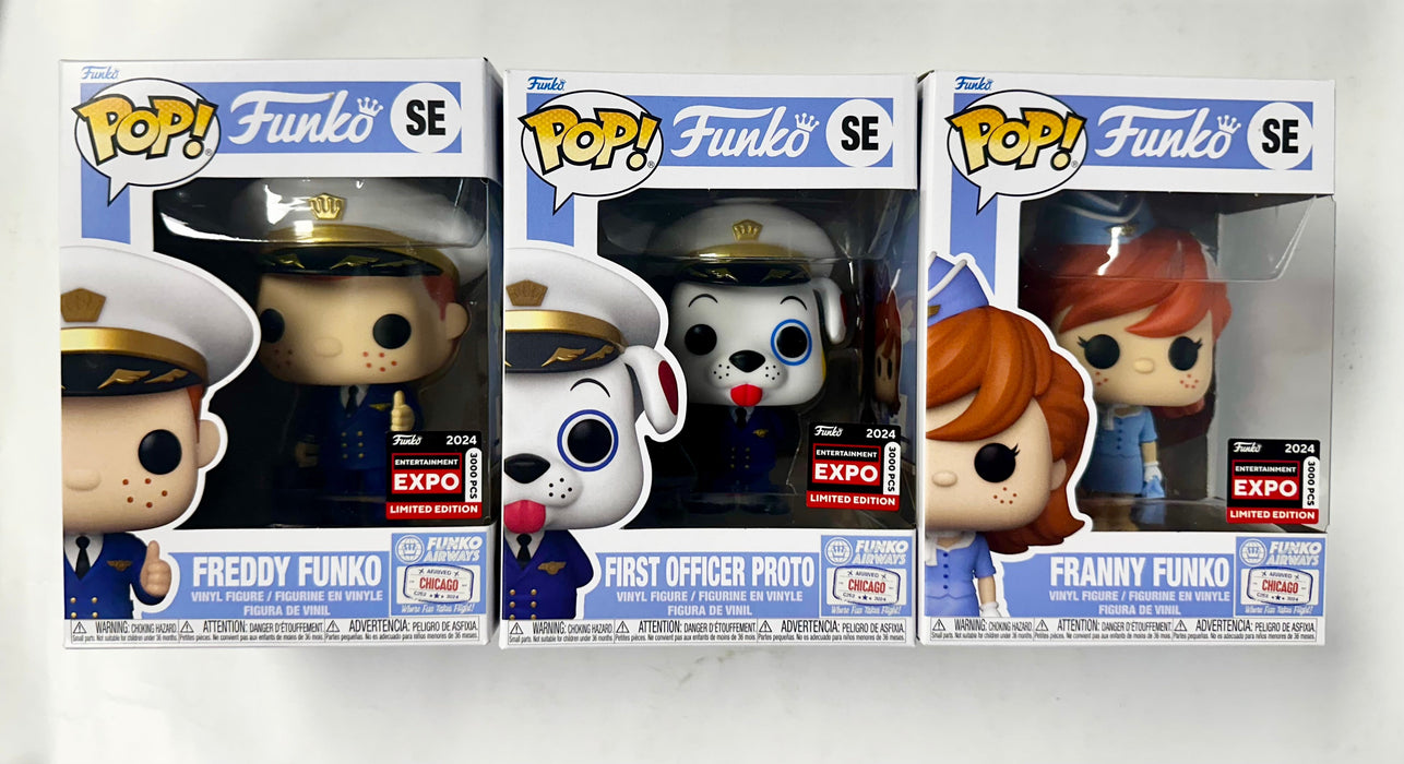 Funko Pop! Freddy, Franny & First Officer Proto #SE C2E2 2024 Airways Exclusive - for just $175! 