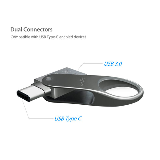 Silicon Power Mobile C80 64GB Dual Type-C (USB-C)/USB 3.2 Gen1 Flash Drive - for just $17.99! 