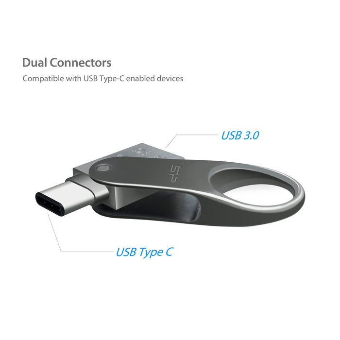Silicon Power Mobile C80 64GB Dual Type-C (USB-C)/USB 3.2 Gen1 Flash Drive - for just $17.99! 