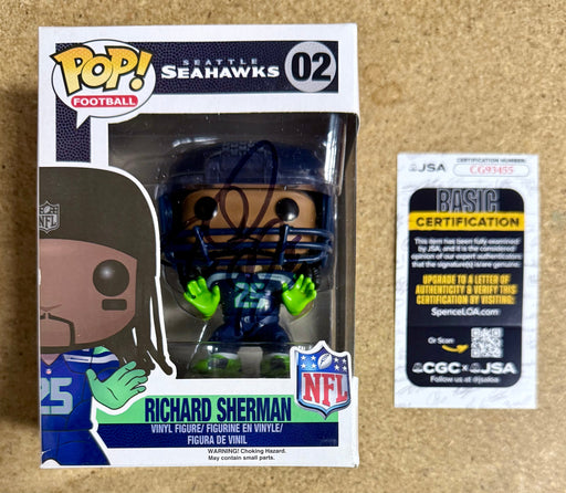 Richard Sherman Signed NFL Seattle Seahawks Vaulted Funko Pop! #02 With JSA COA - for just $275! 