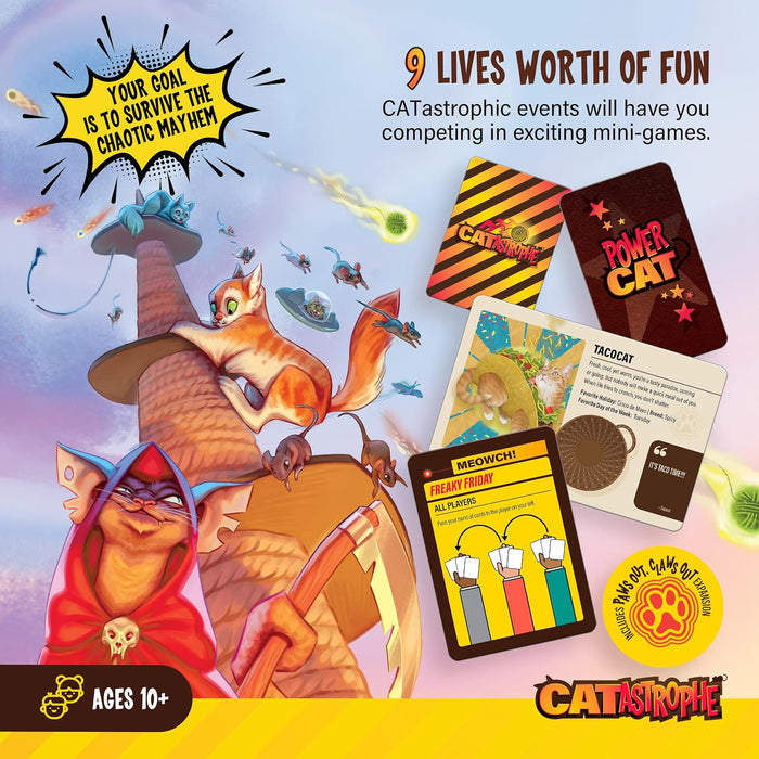 CATastrophe: A Game of 9 Lives with Paws Out Expansion Pack - for just $59.99! 