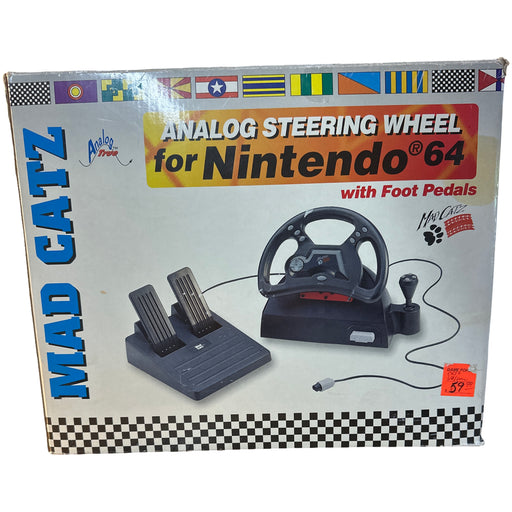 N64 RARE Original Vintage 1996 Mad Catz - Analog Steering Wheel w/Foot Pedals - for just $99.99! 