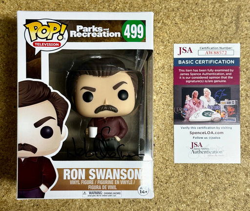 Nick Offerman Signed Ron Swanson Funko Pop! #499 Parks & Rec 2017 With JSA COA - for just $500! 