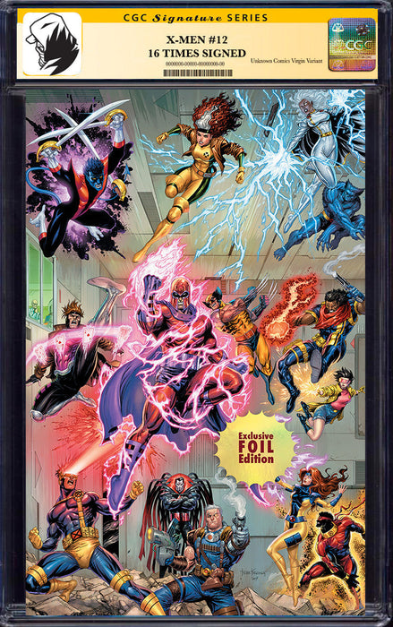 [SIGNED CGC 9.8 YELLOW LABLE] [16 TIMES SIGNED] X-Men #12 Unknown Comic Tyler Kirkham C2E2 2025 Exclusive Var [IN STOCK] - for just $750! 
