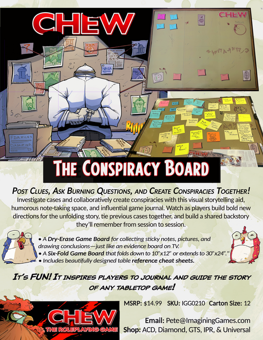 CHEW: Conspiracy Board (RPG Supplement) - for just $14.99! 