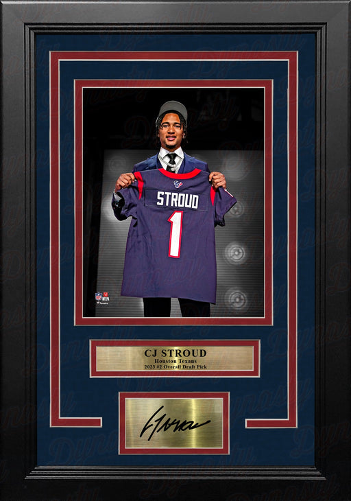 CJ Stroud Houston Texans 8" x 10" Framed Draft Football Photo with Engraved Autograph - for just $79.99! 