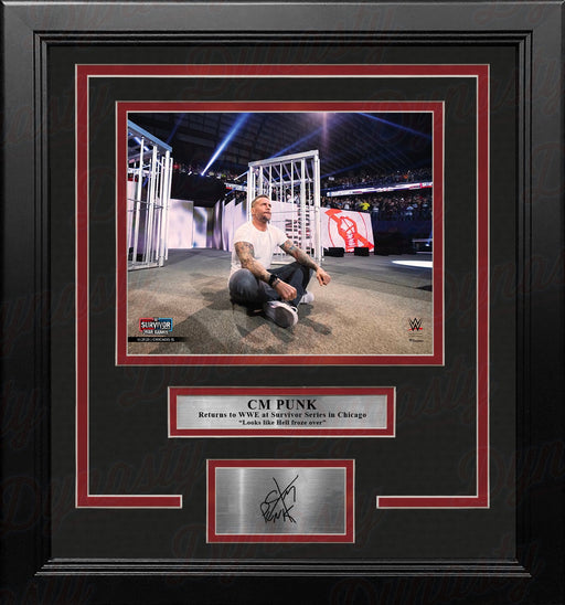 CM Punk Returns at Survivor Series 8" x 10" Framed WWE Wrestling Photo with Engraved Autograph - for just $79.99! 