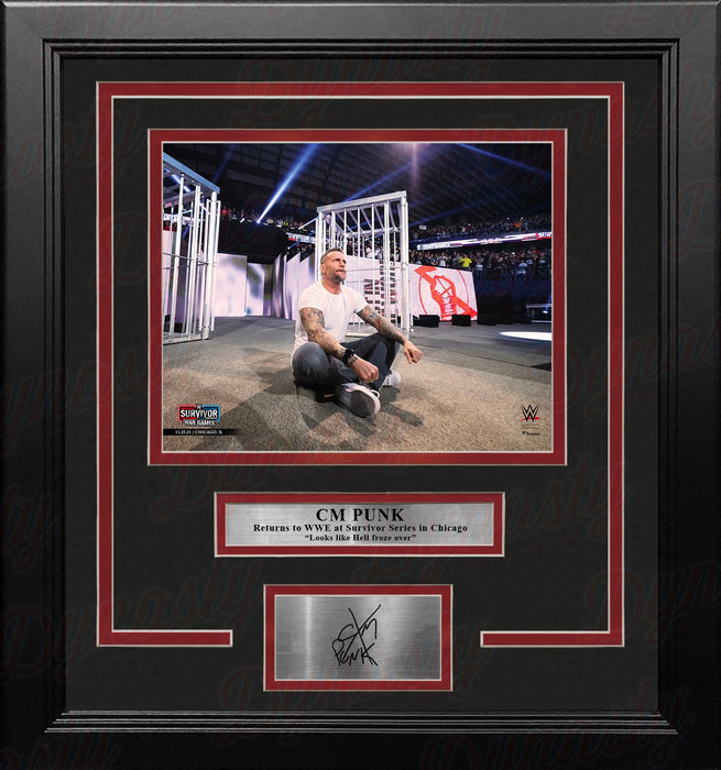 CM Punk Returns at Survivor Series 8" x 10" Framed WWE Wrestling Photo with Engraved Autograph - for just $79.99! 