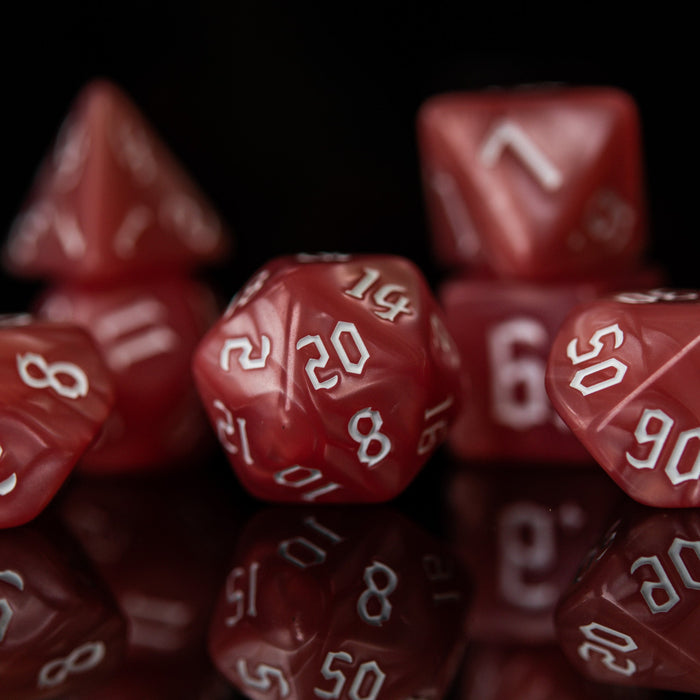 Coral Pearl Acrylic Dice Set - Just $9.99! Shop now at Retro Gaming of Denver