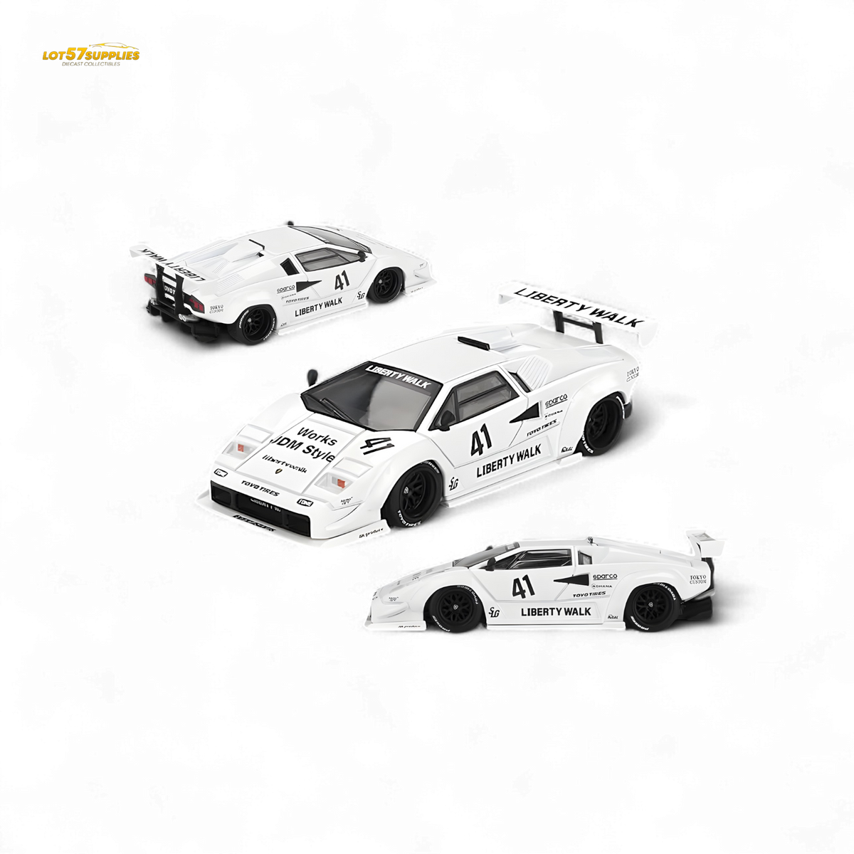 Mini-GT Lamborghini Countach LB-WORKS White 1:64 | Shop Retro Video ...
