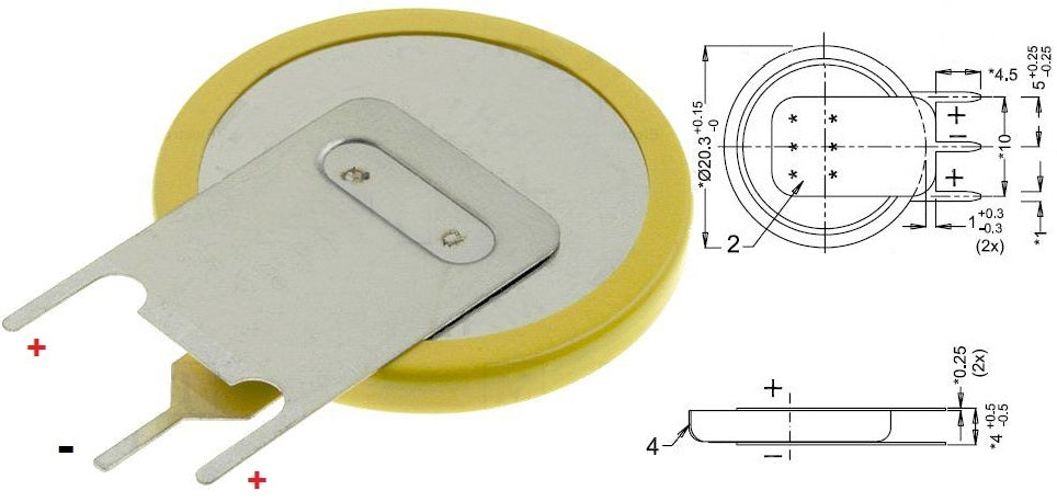 CR2032 Lithium Battery, Yellow Vertical PCB - for just $3.20! 