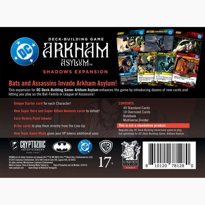DC Deck-Building Game: Arkham Asylum - Shadows Expansion - for just $24.99! 
