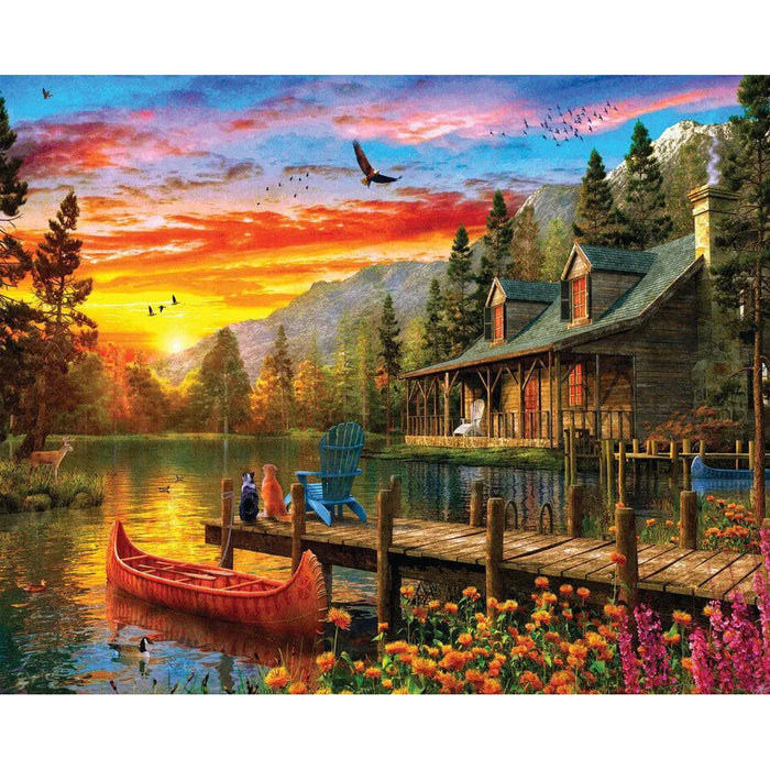 Cabin Evening Sunset 1500 Piece Jigsaw Puzzle Springbok - for just $24.99! 