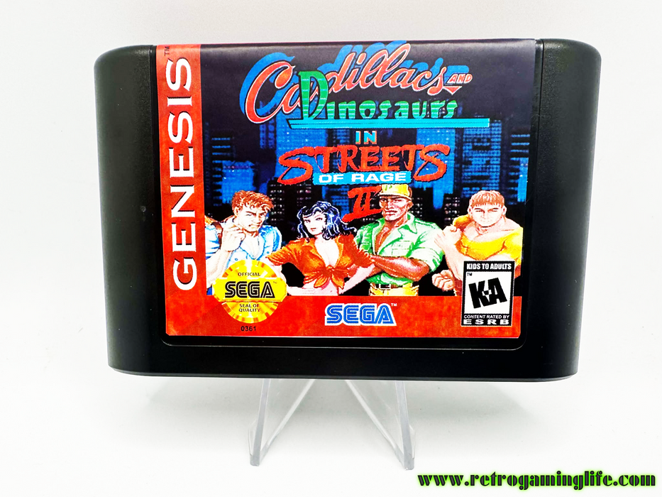 Cadillacs and Dinosaurs in Streets of Rage 2 Sega Genesis Video Game Cart - for just $19.99! 