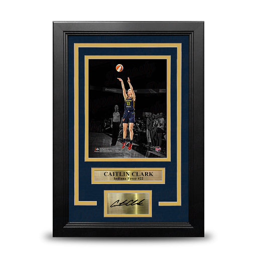 Caitlin Clark Shooting Action Indiana Fever 8x10 Framed WNBA Blackout Photo with Engraved Autograph - for just $79.99! 