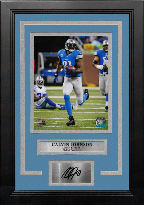 Calvin Johnson v. Cowboys Detroit Lions 8" x 10" Framed Football Photo with Engraved Autograph - for just $79.99! 