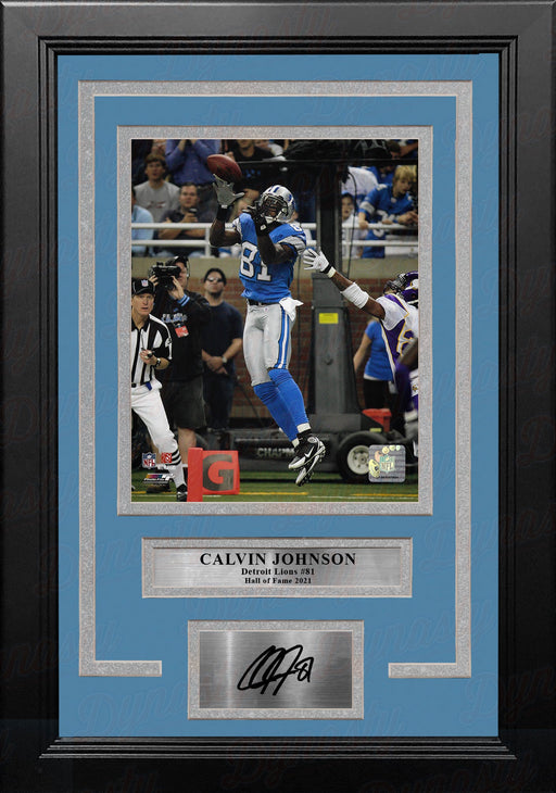 Calvin Johnson v. Vikings Detroit Lions 8" x 10" Framed Football Photo with Engraved Autograph - for just $79.99! 