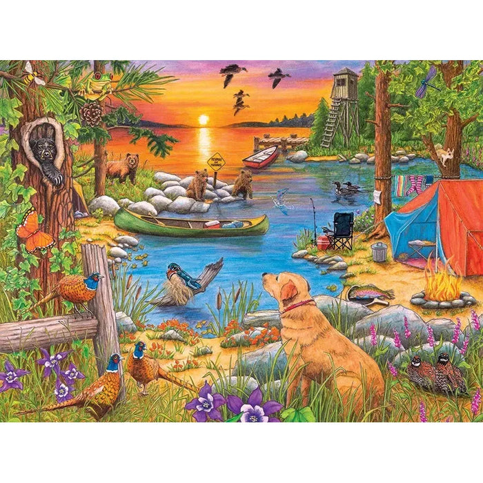 Camping at Sunset Cove 275 Large Piece Jigsaw Puzzle Cobble Hill - for just $17.99! 