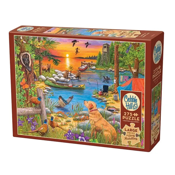 Camping at Sunset Cove 275 Large Piece Jigsaw Puzzle Cobble Hill - for just $17.99! 