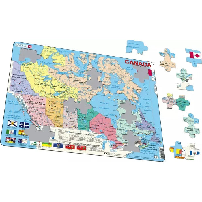 Canada Map 48 Piece Tray Jigsaw Puzzle Larsen - for just $11.99! 