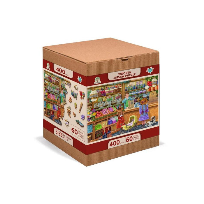 Candy Adventures 400 Piece Wood Jigsaw Puzzle Wooden City - for just $24.99! 
