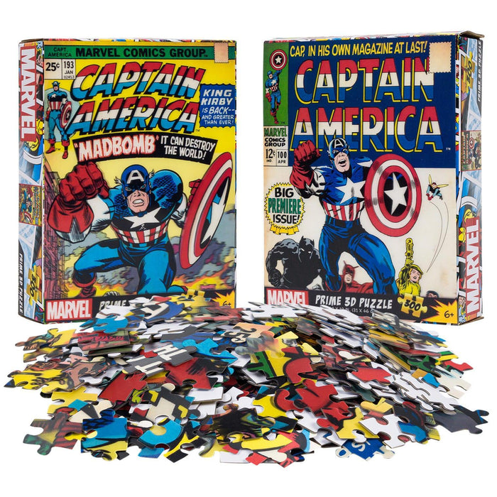 Captain America Comic Set of 2 300 Piece Lenticular Jigsaw Puzzles Prime 3D - for just $19.99! 