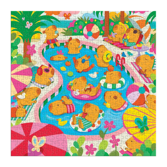 Capybara Pool Day 500 Piece Jigsaw Puzzle Mudpuppy - for just $17.99! 
