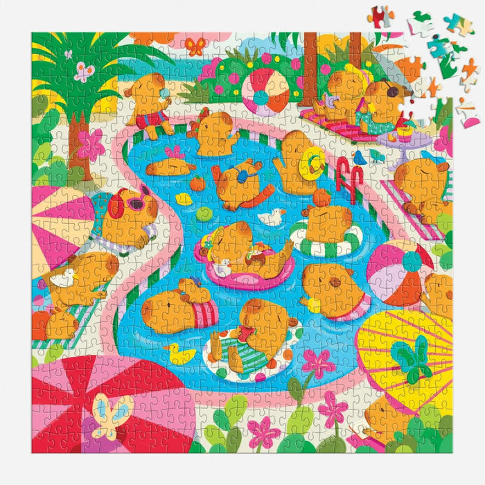 Capybara Pool Day 500 Piece Jigsaw Puzzle Mudpuppy - for just $17.99! 