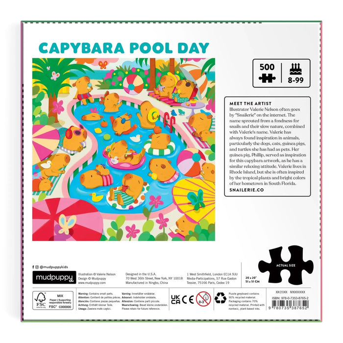 Capybara Pool Day 500 Piece Jigsaw Puzzle Mudpuppy - for just $17.99! 