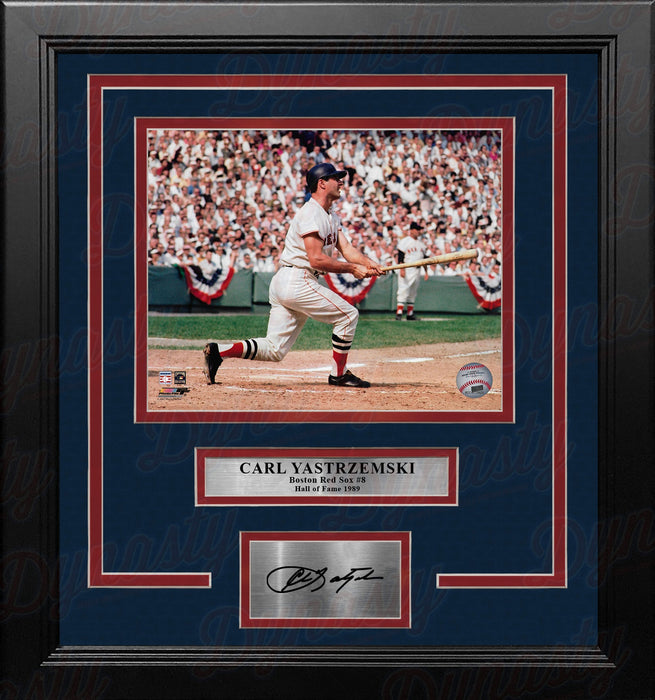 Carl Yastrzemski at the Plate Boston Red Sox 8" x 10" Framed Baseball Photo with Engraved Autograph - for just $79.99! 