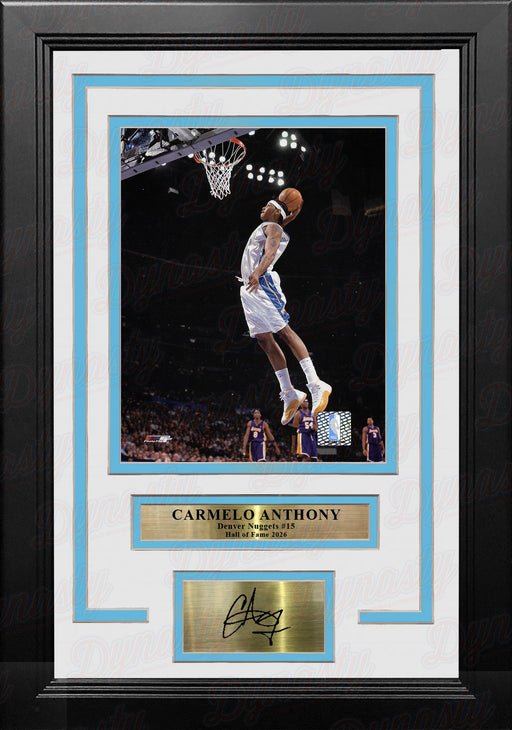 Carmelo Anthony Slam Dunk Denver Nuggets 8x10 Framed Basketball Photo with Engraved Autograph - for just $79.99! 