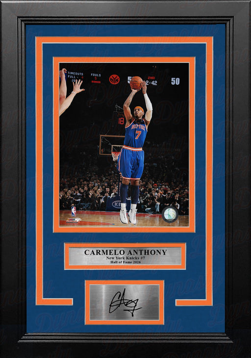 Carmelo Anthony Shooting Action New York Knicks 8x10 Framed Basketball Photo with Engraved Autograph - for just $79.99! 