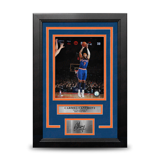 Carmelo Anthony Shooting Action New York Knicks 8x10 Framed Basketball Photo with Engraved Autograph - for just $79.99! 
