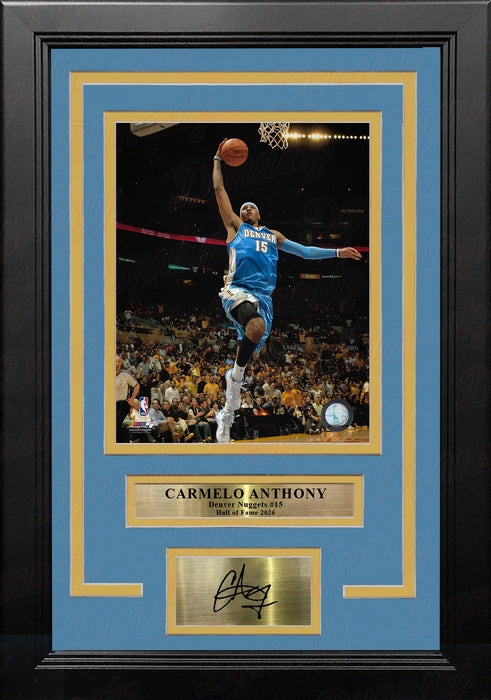 Carmelo Anthony Lay-Up Denver Nuggets 8x10 Framed Basketball Photo with Engraved Autograph - for just $79.99! 