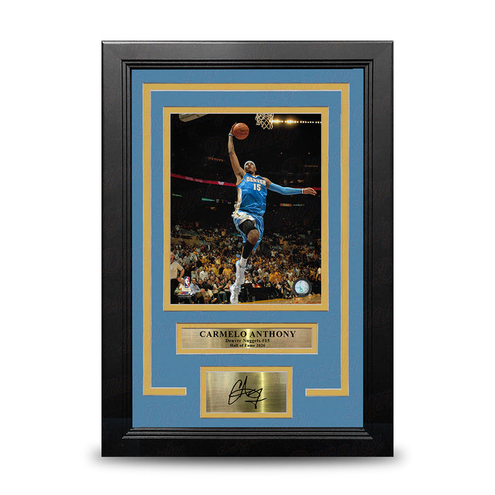 Carmelo Anthony Lay-Up Denver Nuggets 8x10 Framed Basketball Photo with Engraved Autograph - for just $79.99! 