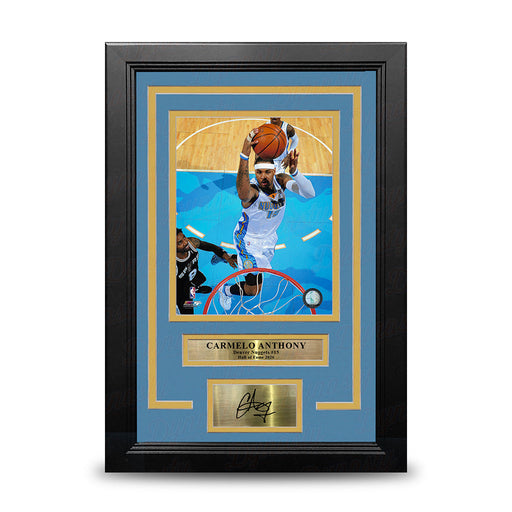 Carmelo Anthony Rim Cam Denver Nuggets 8x10 Framed Basketball Photo with Engraved Autograph - for just $79.99! 
