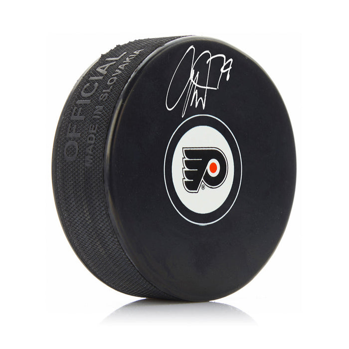 Carter Hart Philadelphia Flyers Autographed NHL Hockey Logo Puck - for just $29! 