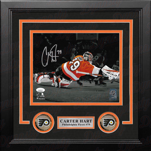 Carter Hart Blackout Philadelphia Flyers Autographed Framed Hockey Photo - for just $39! 