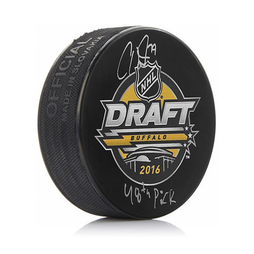 Carter Hart Philadelphia Flyers Autographed 2016 NHL Hockey Draft Puck with 48th Pick Inscription - for just $29! 