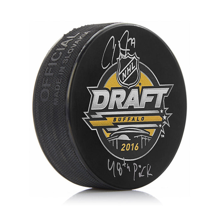 Carter Hart Philadelphia Flyers Autographed 2016 NHL Hockey Draft Puck with 48th Pick Inscription - for just $29! 