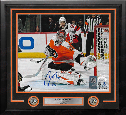 Carter Hart Philadelphia Flyers First Career Shutout Autographed Framed Hockey Photo - for just $39! 