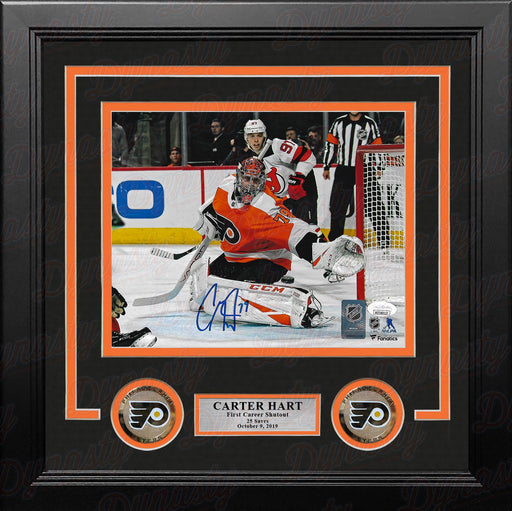 Carter Hart Philadelphia Flyers First Career Shutout Autographed Framed Hockey Photo - for just $39! 