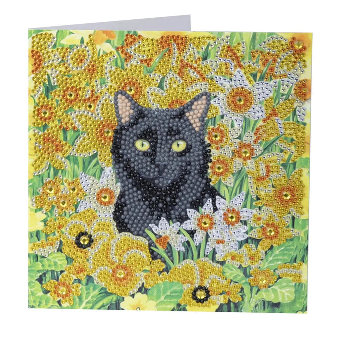 Cat Amongst the Flowers Crystal Art Card Kit Craft Buddy - for just $7.99! 