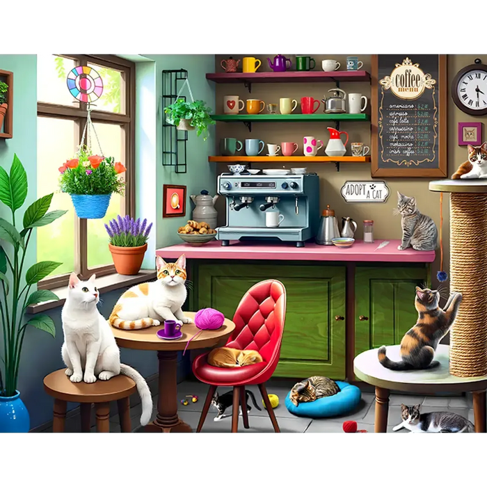 Cat Café 500 Piece Jigsaw Puzzle Springbok - for just $17.99! 
