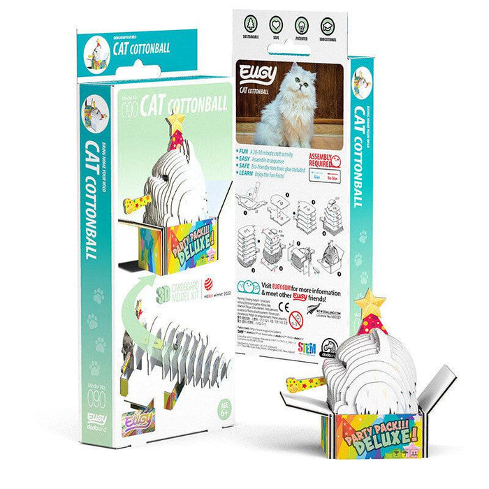 Cat Cottonball 3D Cardboard Model Kit Eugy - for just $11.99! 