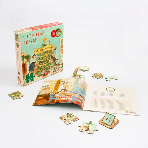 Cat Family Christmas 76 Piece "Lift the Flap" Jigsaw Puzzle Kaddo - for just $17.99! 