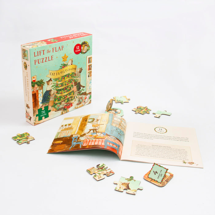 Cat Family Christmas 76 Piece "Lift the Flap" Jigsaw Puzzle Kaddo - for just $17.99! 